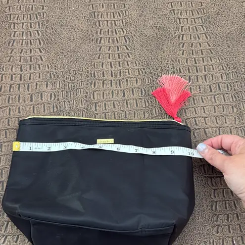 Tarte Black Makeup Bag with Pink Tassel Cosmetic Pouch Travel Zip Case