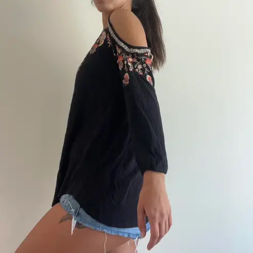 Black Embroidered Lucky Shirt Multi Size M