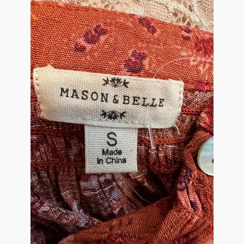 Mason & Belle Button & Loop Closure Tunic Rustic Floral size S