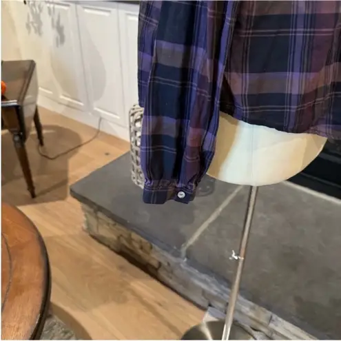 Elizabeth and James Purple Long Sleeve Boxy Button Down Shirt