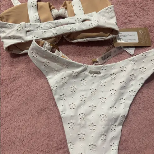 White Eyelet Bikini Set Size XS