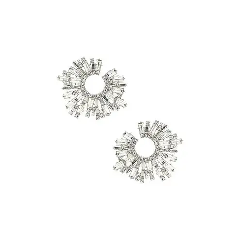 8 Other Reasons Stone Burst Statement Earrings Silver Womens Size OS