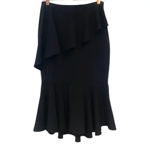 SCRIPTED RUFFLED SKIRT SZ SMALL Black with Ruffled for Night Out