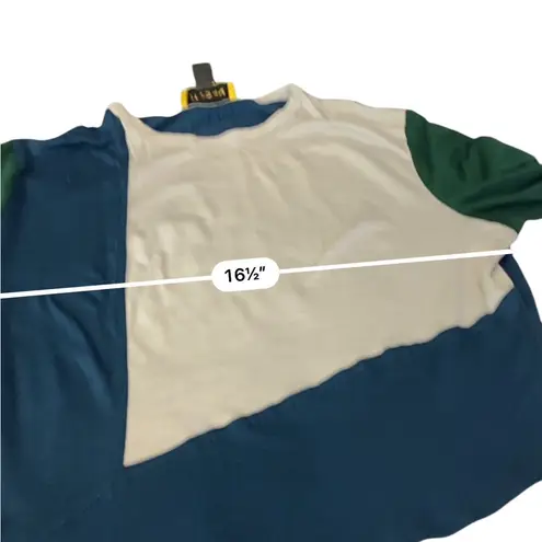 St. John Silk Colorblock Long Sleeve Crewneck Tee Shirt Small