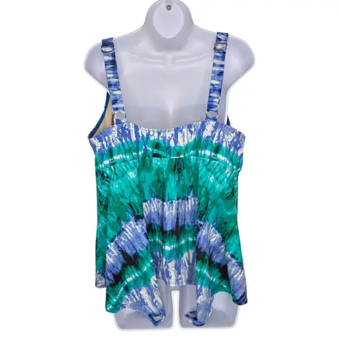 Avenue Tie Dye Tankini Swim Top Size 22 Swimsuit