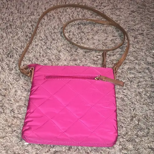 Tommy Hilfiger Magenta Pink Nylon Quilted  Crossbody Purse