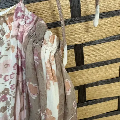 Vici Brown And Pink Floral Maxi Dress Size Medium