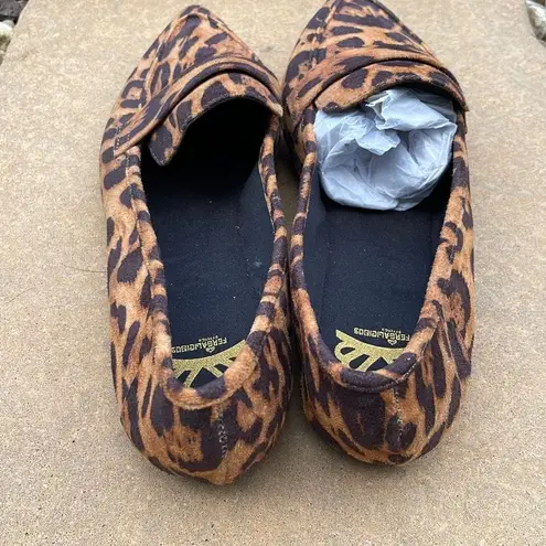 Fergalicious By Fergie Womens Flat Shoes Pointed Slip On Leopard JEMM Brown 9.5M
