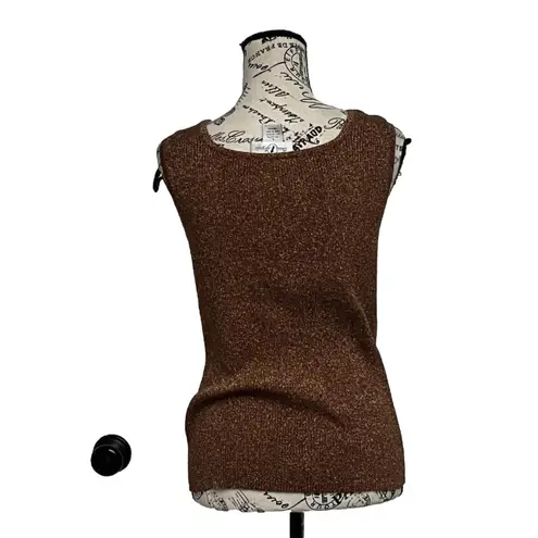 Vintage Just One Metallic Brown Gold Embellish Beads Retro 80s Y2k Womens L Size L