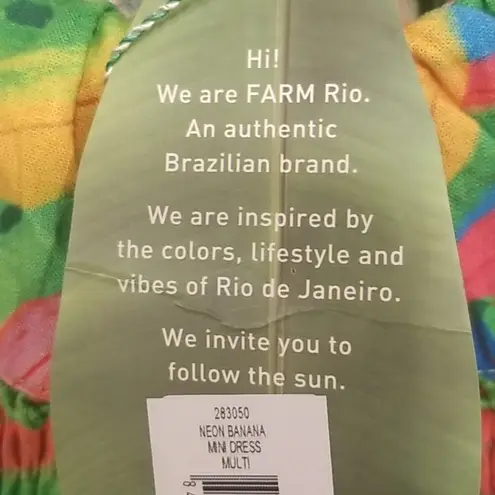 Farm Rio ππ Neon Banana Mini Dress Medium NWT