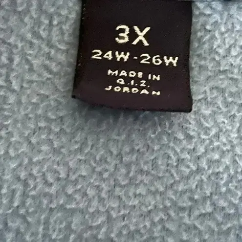 Lands’ End ¼ ZIP Fleece Blue Gray Long Sleeves Soft Cozy Unisex Jacket 3X #1308