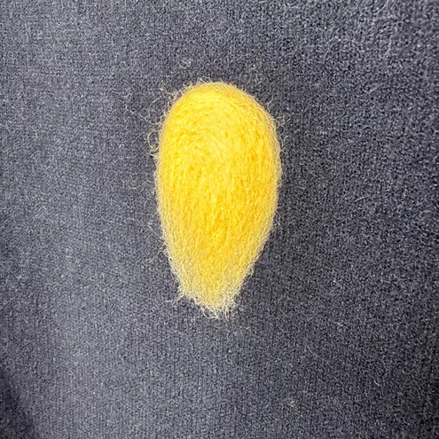 P. Luca Milano Women's Large Black Fuzzy Big Colorful Polka Dot Knit Sweater