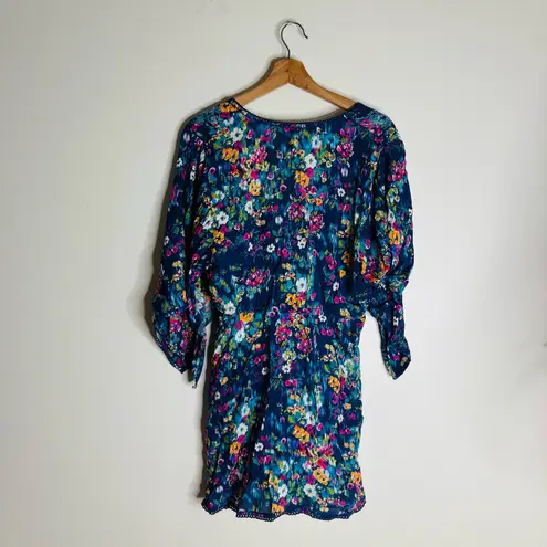 Sundance Kimono Style Dress Cover Up Boho Bohemian Embroidered pxs festival Blue