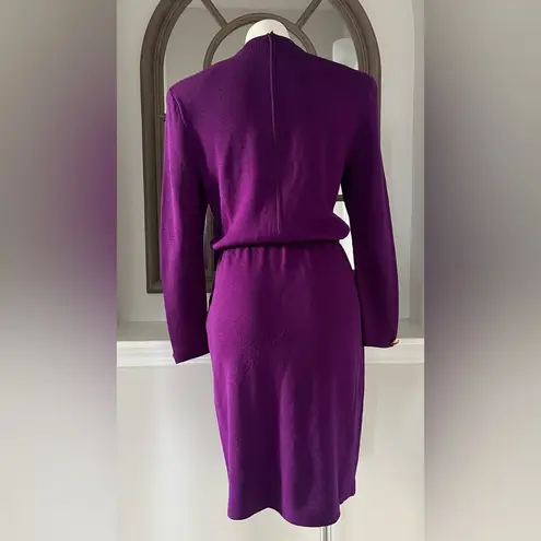 St. John Couture Purple Sweater Dress, Size 8
