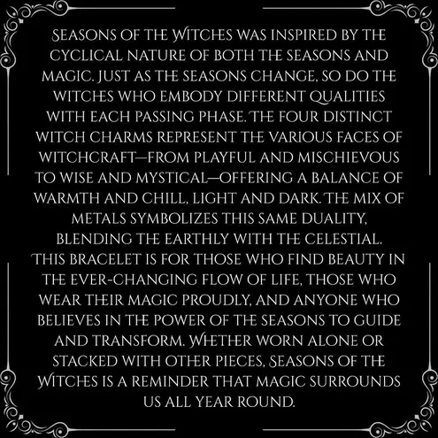 Handmade Whimsigoth "Seasons of the Witches" Mixed Metal Charm Bracelet