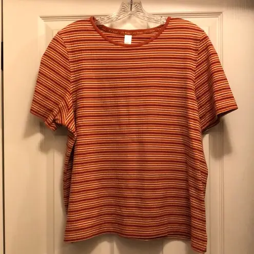 cj banks  Rust Orange Stripe Tee 1X