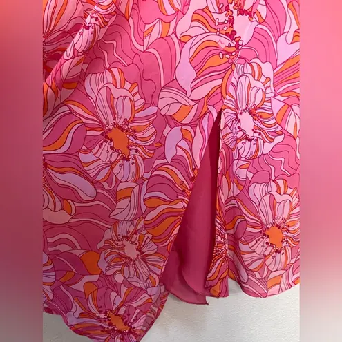 Lane Bryant  Floral Asymmetrical Handkerchief Side Slit Skirt