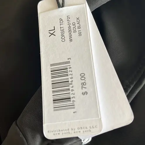 We Wore What NWT CORSET TOP BRUSHED POLY BLACK XL