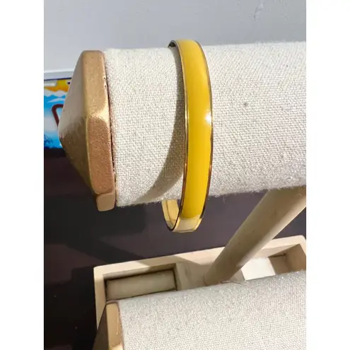 J.Crew Enamel Bangle Bracelet Yellow Gold Tone Classic Minimalist Colorful