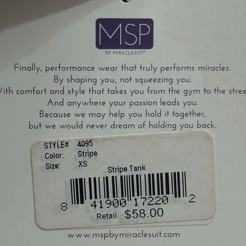 MiracleSuit MSP By  Tank‎ Top Women's Size XS Activewear Workout NWT