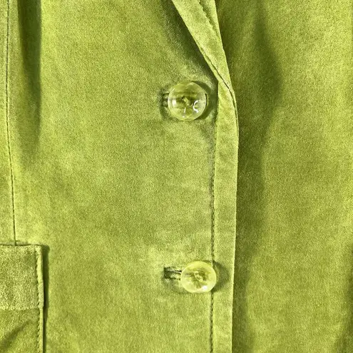 Colebrook Large Suede Leather Lime Green Jacket Women's Paisley Lined 2 Button