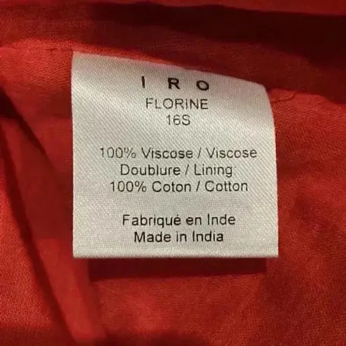 IRO Florine Mini Red Distressed Frayed Short Lace Up Shift Dress