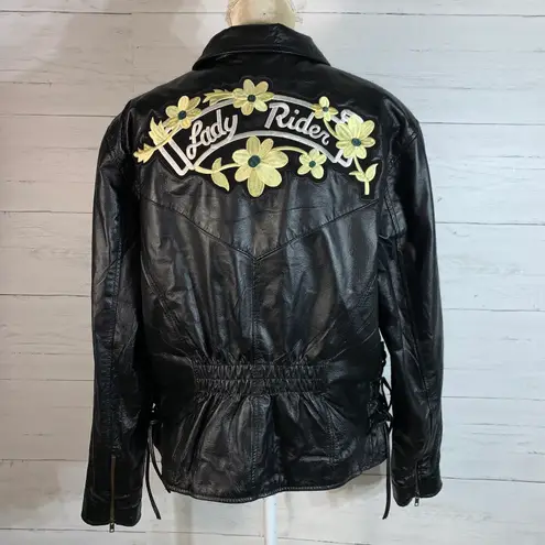 Diamond Plate Genuine Leather Womens XL "Lady Rider" Leather double sided