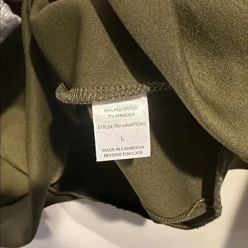 Dear Scarlett Large Olive Green Hamptons Quarter Zip Pullover NWT