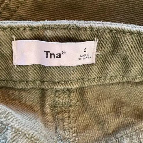 TNA Greenwich Pant High Waisted Relaxed Twill Carpenter Pants Gd Fatigue Size 2