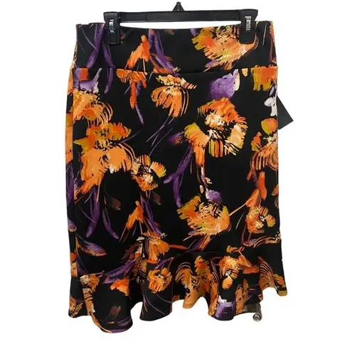 Thalia Sodi NWT Floral Asymmetrical Ruffle Pull On Skirt