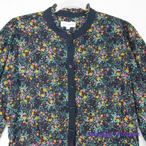 Lost + Wander Madeline Long Sleeve Minidress In Black Multi Floral, size M