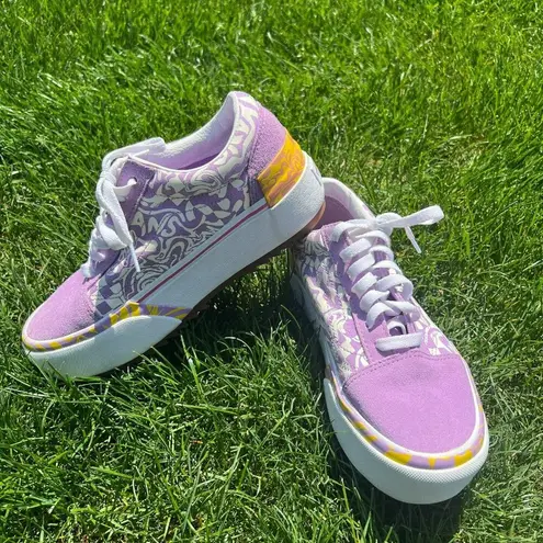 Vans  Old Skool Stacked Wavy Days Platform Shoes Lilac 5.5 Men / 7.0  Women