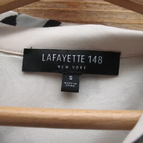 Lafayette 148 Scottie Leopard Print Silk Shirt Top Blouse