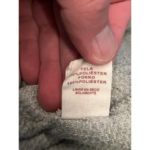 Mia & Tess Sherpa Pullover Womens XL Gray Navy Quarter Zip Fleece Sweater Cozy