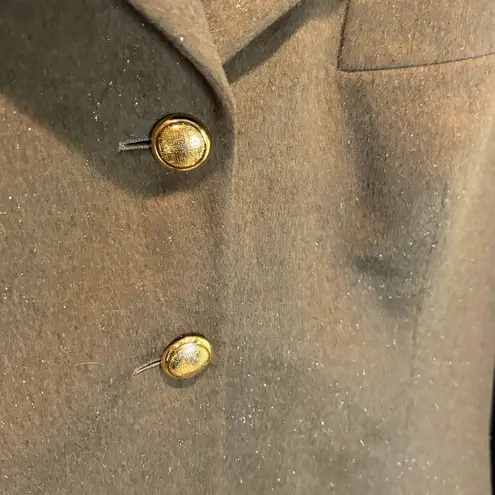 Escada Olive Green & Metallic Angora Blend Blazer Jacket