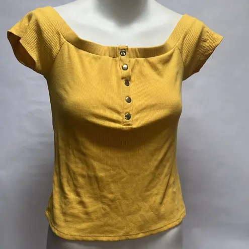 G by Guess  yellow off the shoulder blouse