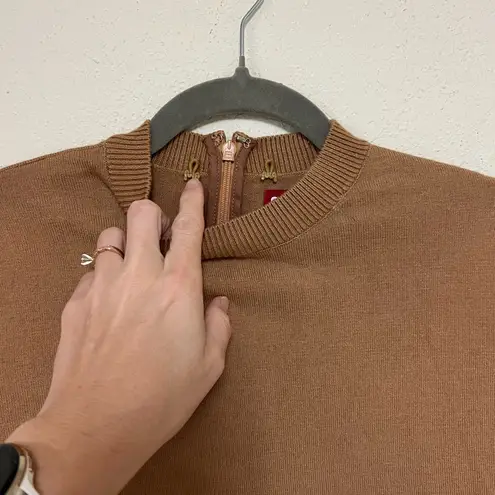 STAUD Women’s Mixed media shirt dress XS Brown