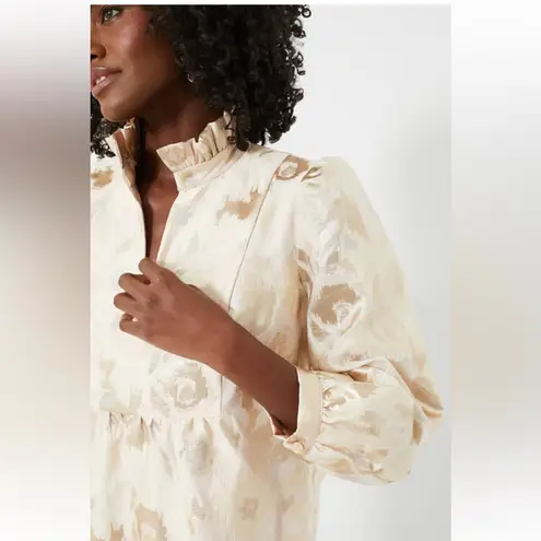 Tuckernuck Palmerston Dress M NWT Champagne Fil Coupe Puff Sleeve Ruffle Hem