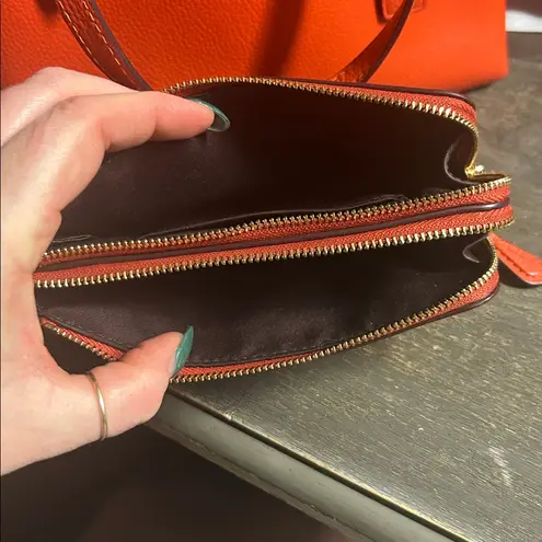  Mollie Tote 25 in Mango w Matching Coach Double Corner Zip Wristlet