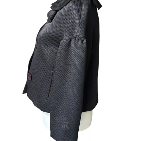 Black Cropped Blazer with Dramatic Collar Size 6