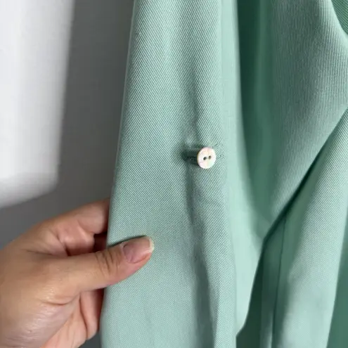 Soft Surroundings NWOT Tencel Tunic Roll Tab Sleeve Pleated Back Medium Mint