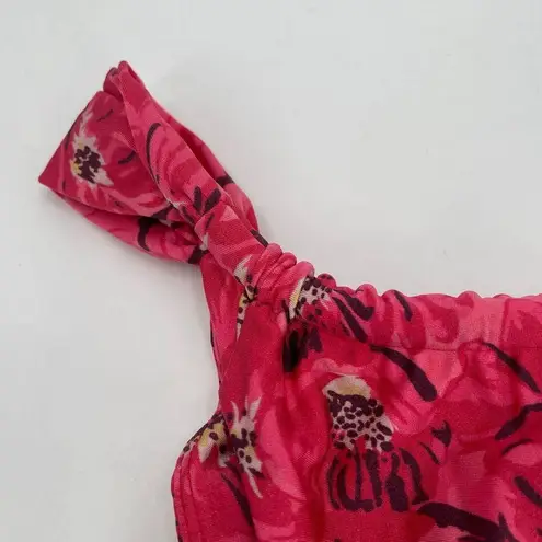 Faithfull the Brand Andez Bikini Bottoms Size Small El Limon Pink Floral Cheeky