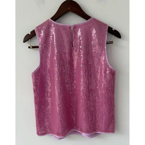 J.Crew Women's Size S All Over Sequin Shell Top Pink Sleeveless NWT