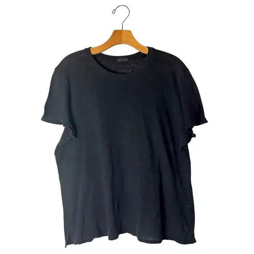 ATM Anthony Thomas Melillo Shirt Women XL Black Crew Neck Short Sleeve Tee