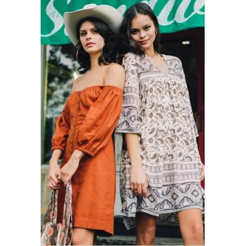💕SPELL & THE GYPSY💕 Rani Mini Dress ~ Copper Medium M NWT Brown