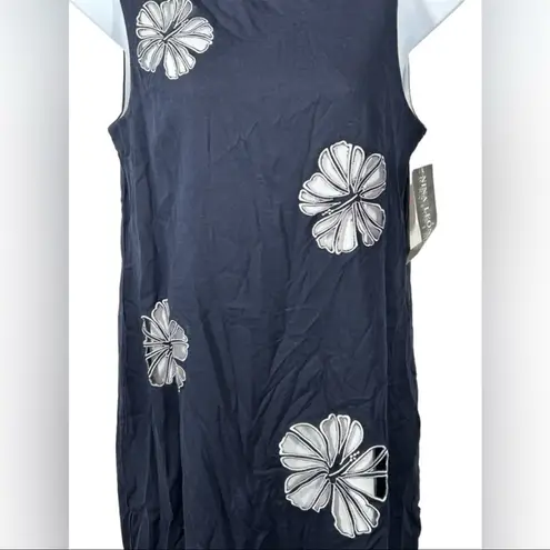 Nina Leonard Floral Cutout Sleeveless Linen Blend Midi Dress Size 10 NWT