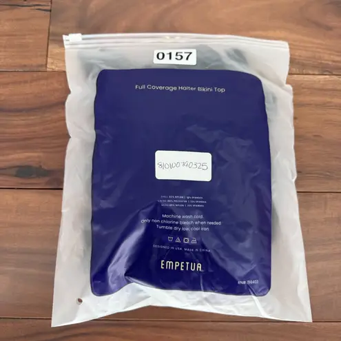 Shapermint Essentials Full Coverage Halter Bikini Top Womens 2XL Black Back Ties Size undefined