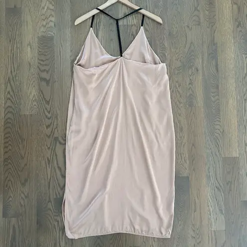 Lunya Washable Silk Slip Dress Light Otium Tan and Immersed Black Extra Large