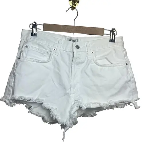 AGOLDE  Parker White Cut Off Button Fly Shorts Sz. 29