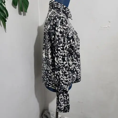 Notations Black White Sequin Shimmer Shirt Jacket Top Shacket